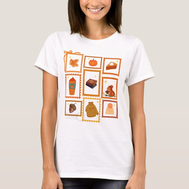 Cosy Autumn fall stamp T-Shirt (Front)