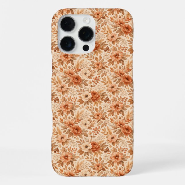 Cosy Autumn Floral Pattern iPhone Case (Back)