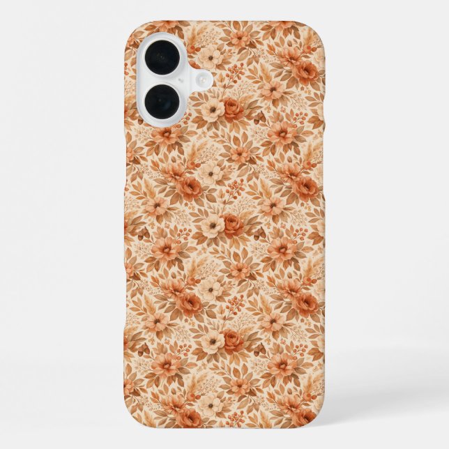 Cosy Autumn Floral Pattern iPhone Case (Back)