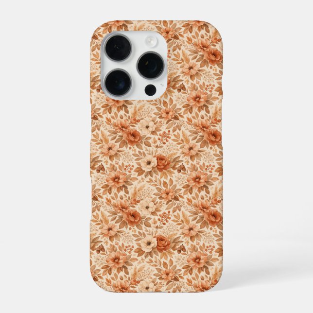 Cosy Autumn Floral Pattern iPhone Case (Back)