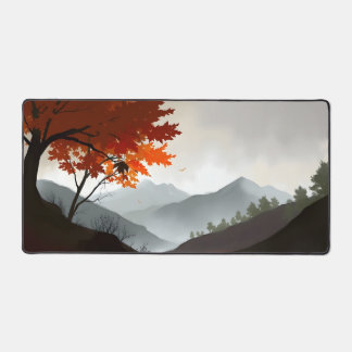 Cosy Autumn Forest Desk Mat - Fall Season Large De