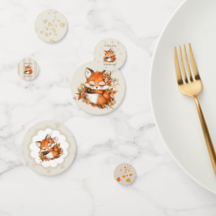 Cosy Autumn Fox Baby Shower Cosy Woodland Party Confetti