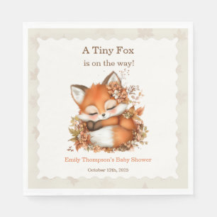 Cosy Autumn Fox Baby Shower Cosy Woodland Party Napkin