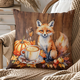 Cosy Autumn Fox Throw Pillow