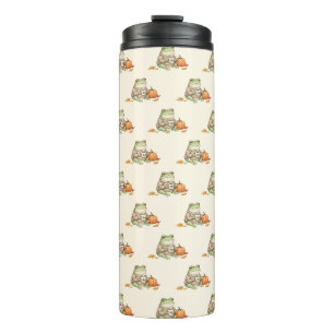 Cosy Autumn Frog Kawaii Pumpkin Spice Latte  Thermal Tumbler