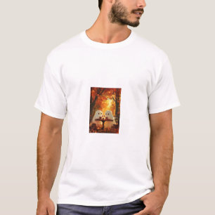 Cosy Autumn Ghost Date Cafe Digital Oil Painting A T-Shirt