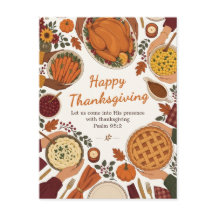 Cosy Autumn Harvest Feast Thanksgiving Postcard