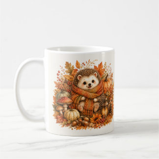 Cosy Autumn Hedgehog Watercolor Art Coffee Mug