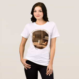 Cosy Autumn HomeLife • Minimalist Fall Mug Scene • Tri-Blend Shirt
