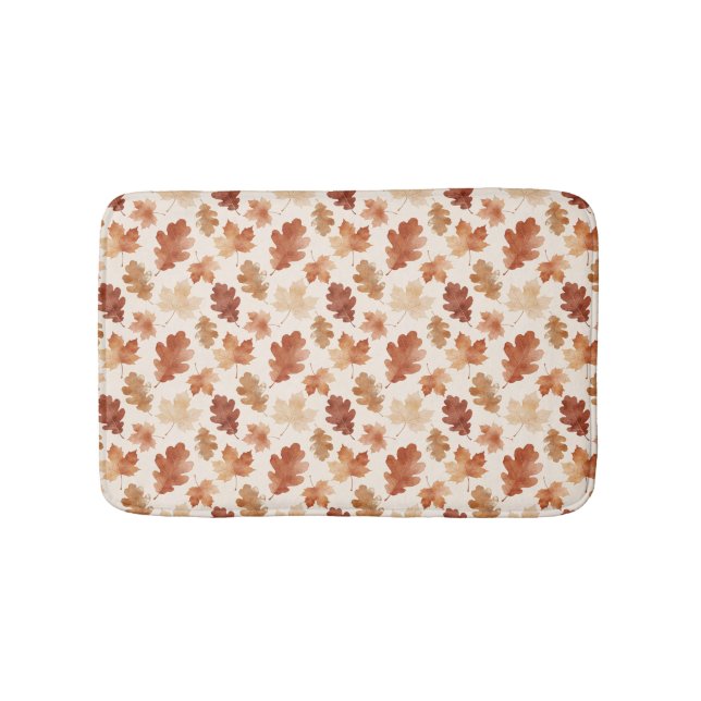 Cosy Autumn Leaf Pattern Bath Mat (Front)