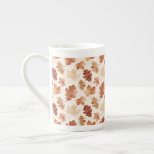 Cosy Autumn Leaf Pattern Bone China Mug