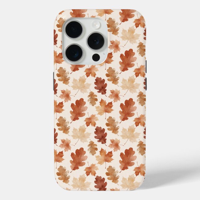 Cosy Autumn Leaf Pattern Case-Mate iPhone Case (Back)