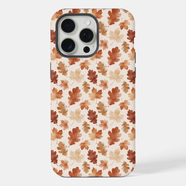 Cosy Autumn Leaf Pattern iPhone Case (Back)