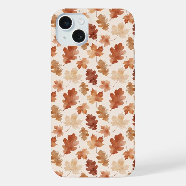 Cosy Autumn Leaf Pattern iPhone Case (Back)