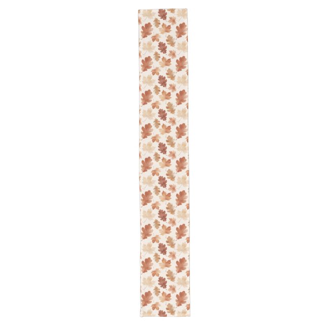 Cosy Autumn Leaf Pattern Long Table Runner (Front)