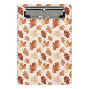 Cosy Autumn Leaf Pattern Mini Clipboard