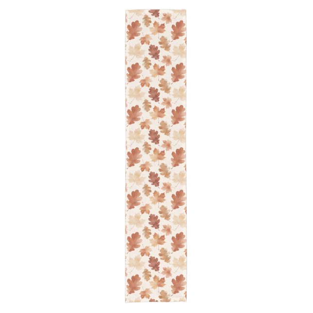 Cosy Autumn Leaf Pattern Short Table Runner (Front)