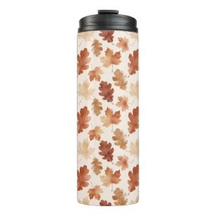 Cosy Autumn Leaf Pattern Thermal Tumbler