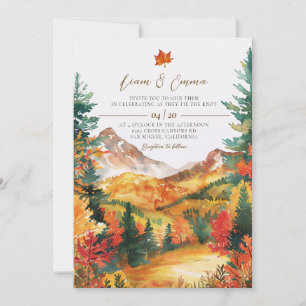 Cosy Autumn Leaf Wedding Invitation