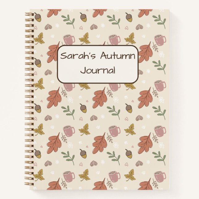 Cosy Autumn Leaves Notebook (Front)