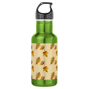 Cosy autumn maple leaves oak leaves 532 ml water bottle