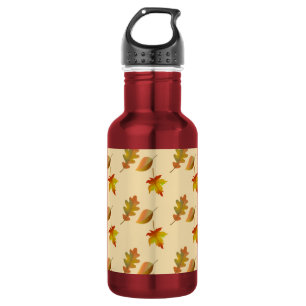 Cosy autumn maple leaves oak leaves 532 ml water bottle