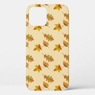 Cosy autumn maple leaves oak leaves iPhone 12 case