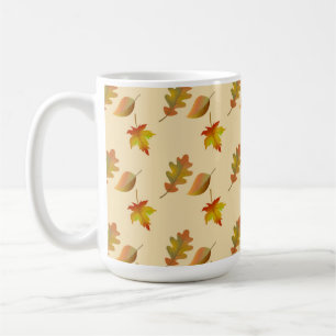 Cosy autumn maple leaves oak leaves coffee mug