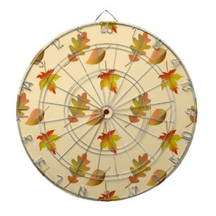 Cosy autumn maple leaves oak leaves  dartboard
