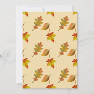 Cosy autumn maple leaves oak leaves invitation