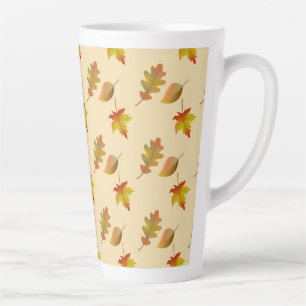 Cosy autumn maple leaves oak leaves  latte mug