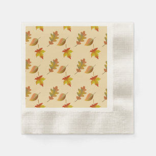 Cosy autumn maple leaves oak leaves napkin