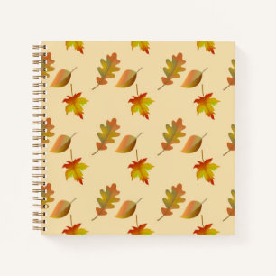Cosy autumn maple leaves oak leaves notebook