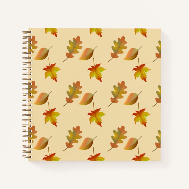 Cosy autumn maple leaves oak leaves  notebook (Front)