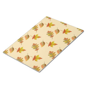 Cosy autumn maple leaves oak leaves notepad