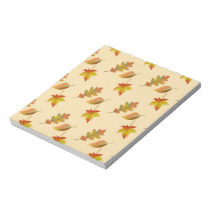 Cosy autumn maple leaves oak leaves notepad