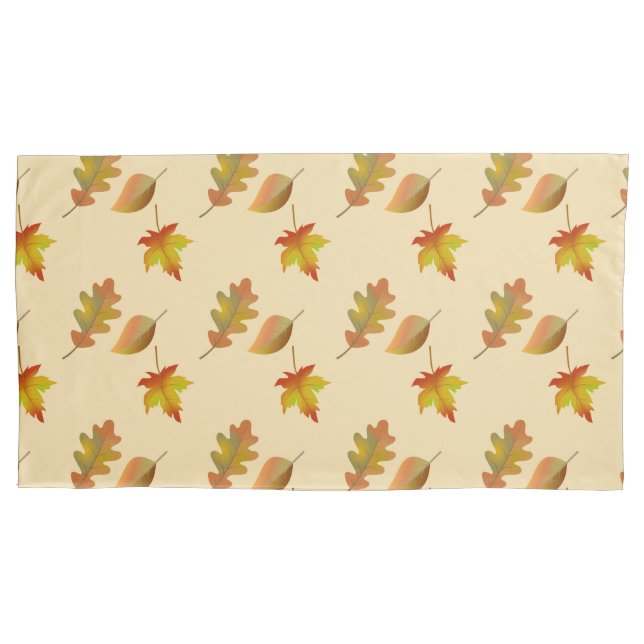Cosy autumn maple leaves oak leaves  pillowcase (Front)