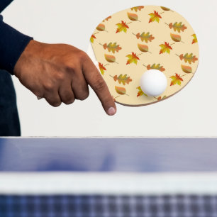 Cosy autumn maple leaves oak leaves ping pong paddle