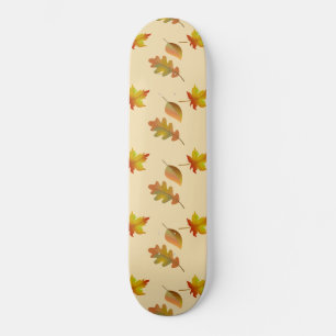 Cosy autumn maple leaves oak leaves skateboard
