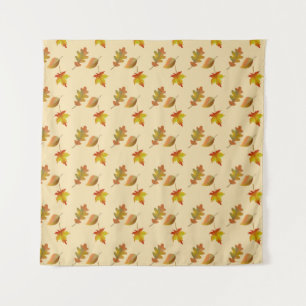 Cosy autumn maple leaves oak leaves tapestry