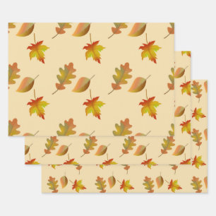 Cosy autumn maple leaves oak leaves tote bag wrapping paper sheet