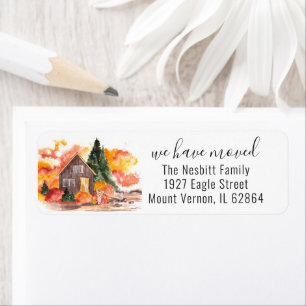 Cosy Autumn Moving Announcement Return Address Label