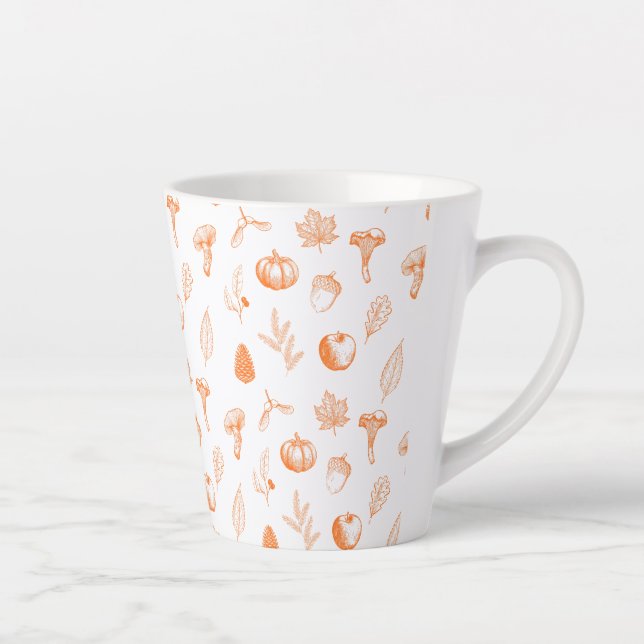 Cosy Autumn Pattern Latte Mug (Right)