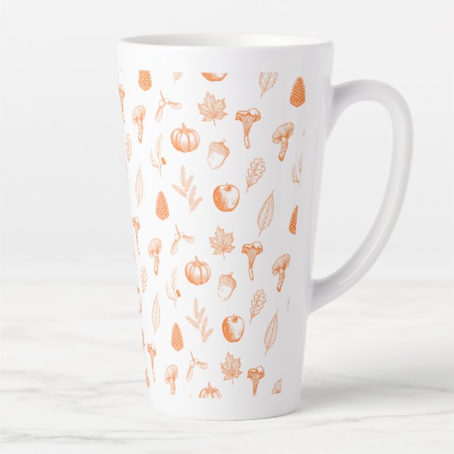 Cosy Autumn Pattern Latte Mug (Right)