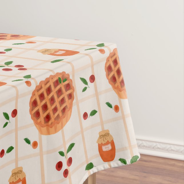 Cosy Autumn Pie and Jam Pattern Tablecloth (In Situ)