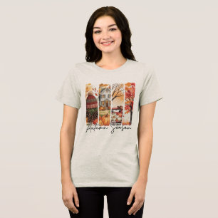Cosy Autumn Season Brushstroke Tri-Blend Shirt