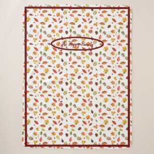 Cosy Autumn Sherpa Blanket With fall leafs