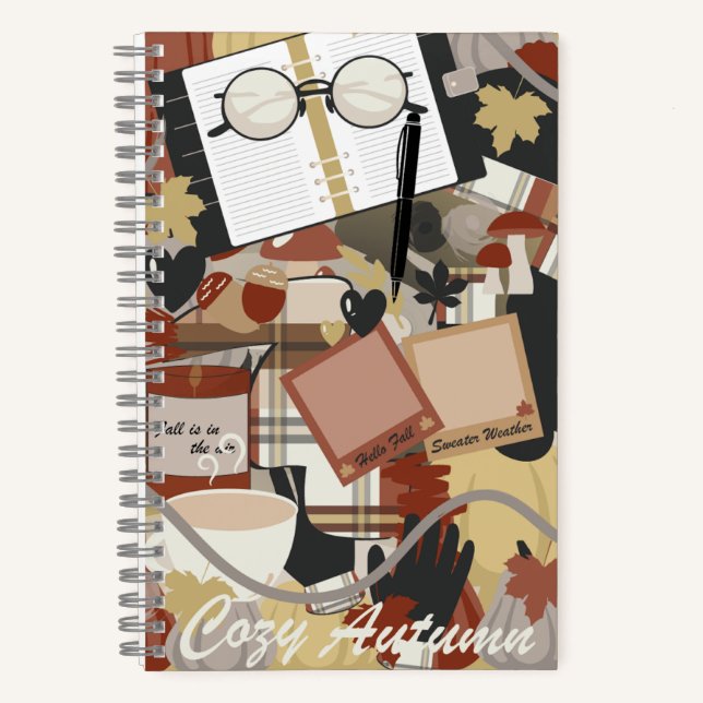 Cosy Autumn Spiral Notebook (Front)