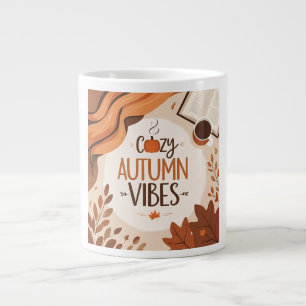 Cosy Autumn Vibes – Minimalist Flat Design Large Coffee Mug
