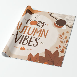 Cosy Autumn Vibes – Minimalist Flat Design Wrapping Paper